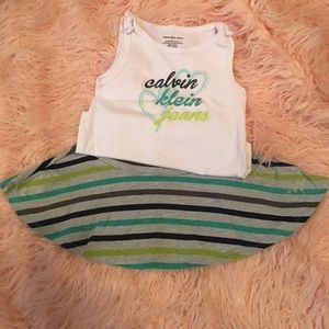Calvin Klein Girls Matching Skirt Set